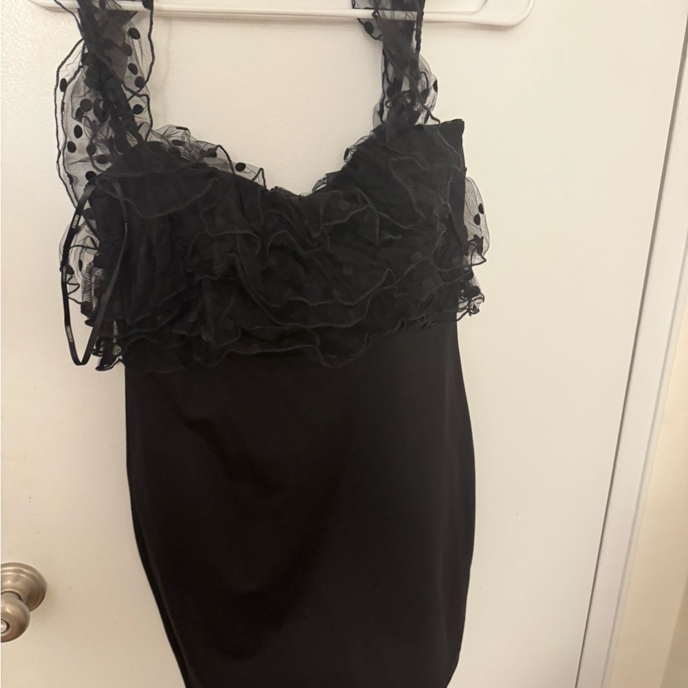 Forever 21 Black Off-the-Shoulder Ruffled Dress